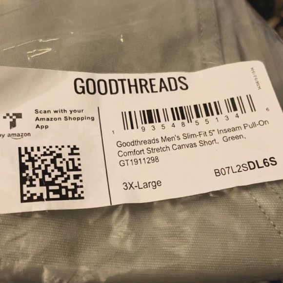 Goodthreads Men's Slim-Fit 5" Pull-on Comfort Stretch Canvas Short Green 3XL - Picture 2 of 9